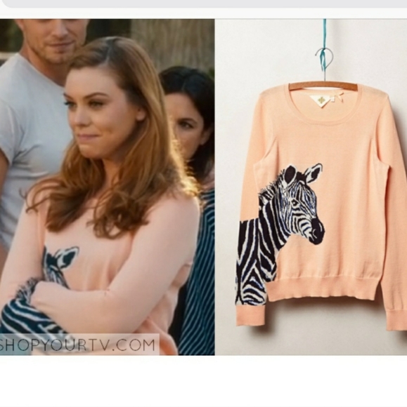 Anthropologie Hwr Medium Peach Zebra 